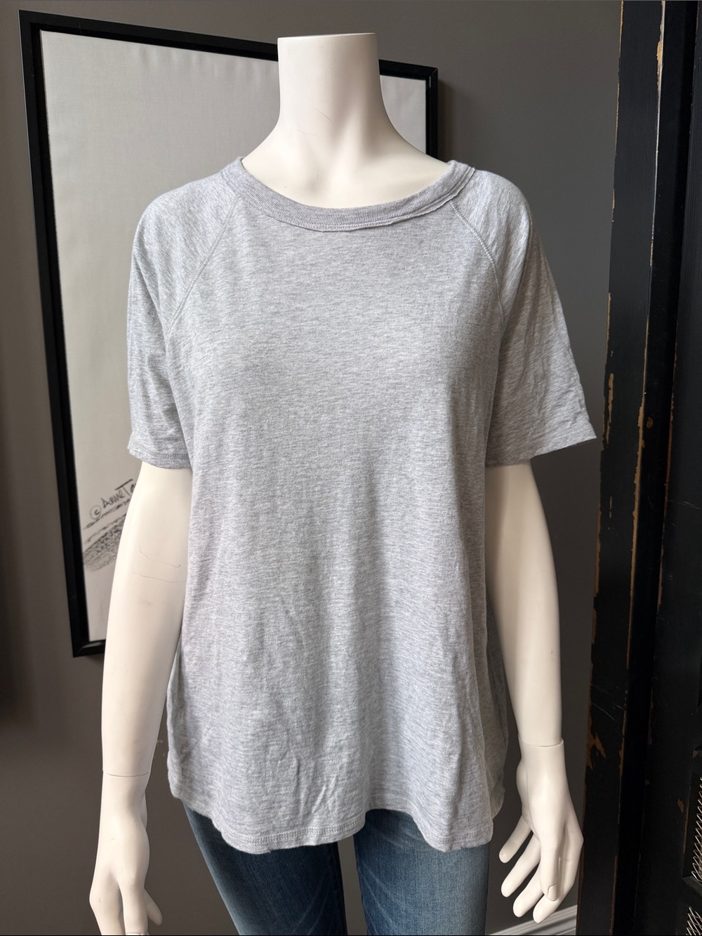 aerie Light Gray Short Sleeve Oversized Tee
